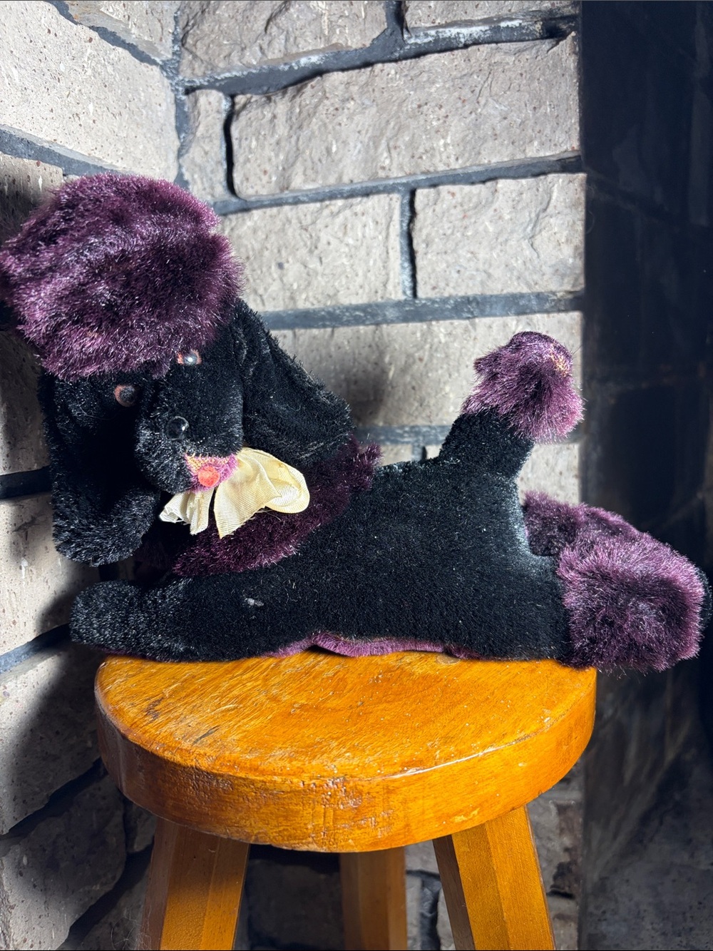 Antique Plush Poodle Toy - Soft wind up plays “How much is that Doggy”